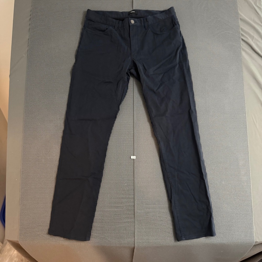 Theory Haydin Straight Slim Fit Navy Blue 5 Pocket Pants Mens 34